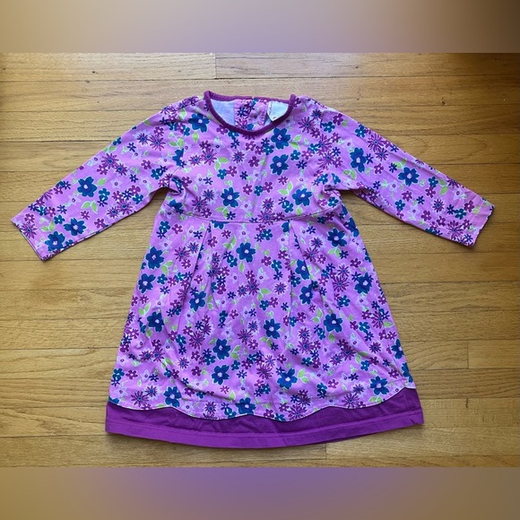 Vintage Kids' Hanna Andersson dress - lavender/pink w flowers - Size 100/3T - Picture 1 of 7